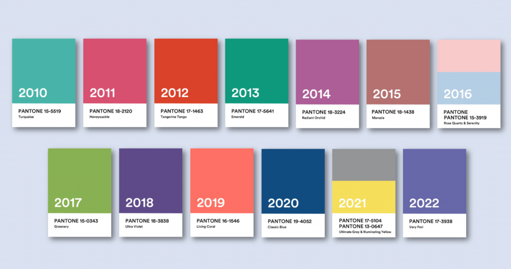 farby rokov pantone
