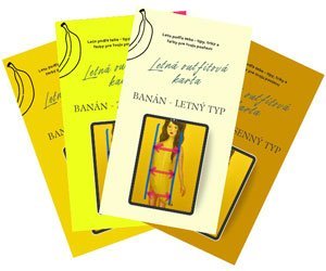 Karty letný outfit banán jarný typ, letný typ, zimný typ, jesenný typ