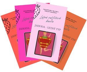 Karty letný outfit jahoda jarný typ, letný typ, zimný typ, jesenný typ