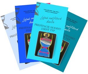 Karty letný outfit presýpacie hodiny jarný typ, letný typ, zimný typ, jesenný typ