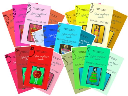 Karty letný outfit 20ks jarný typ, letný typ, zimný typ, jesenný typ